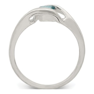 Sterling Silver Blue Glass Ring – view 3