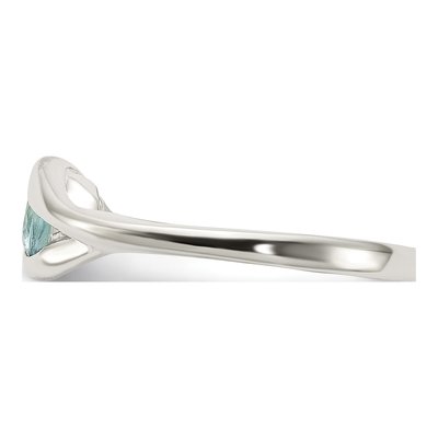 Sterling Silver Blue Glass Ring – view 4