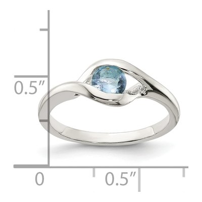 Sterling Silver Blue Glass Ring – view 5