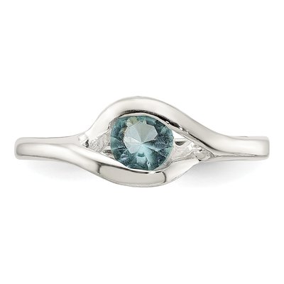 Sterling Silver Blue Glass Ring – view 6