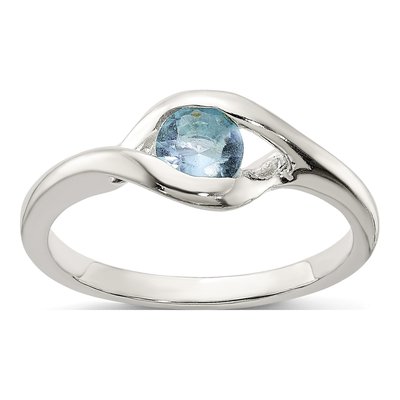 Sterling Silver Blue Glass Ring