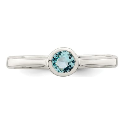 Sterling Silver CZ Bezel Ring – view 6