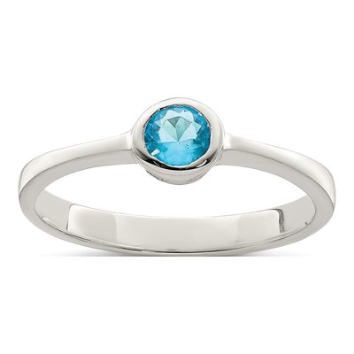 Sterling Silver CZ Bezel Ring