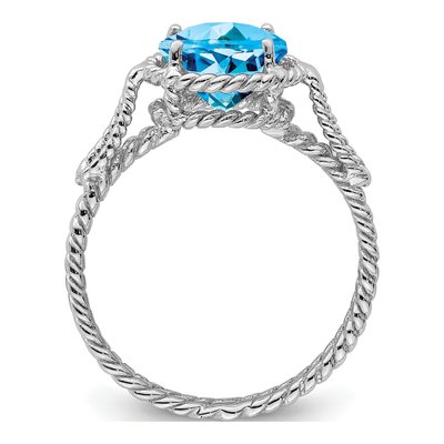 Sterling Silver Sky Blue Topaz Twisted Ring – view 3