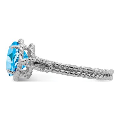 Sterling Silver Sky Blue Topaz Twisted Ring – view 5