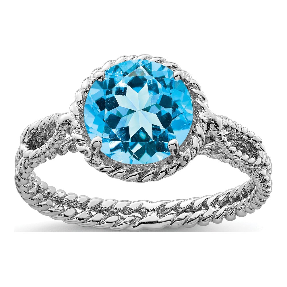 Sterling Silver Sky Blue Topaz Twisted Ring