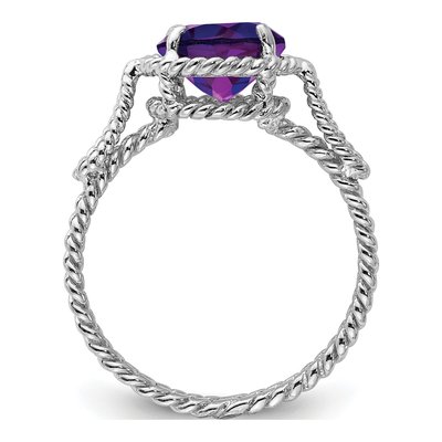 Sterling Silver Amethyst Twisted Ring – view 3