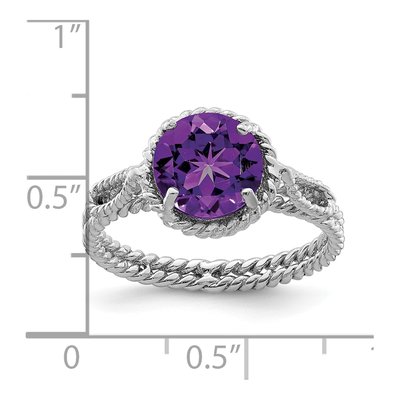 Sterling Silver Amethyst Twisted Ring – view 4