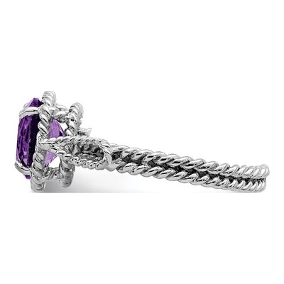 Sterling Silver Amethyst Twisted Ring – view 5
