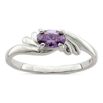 Sterling Silver CZ Oval Ring
