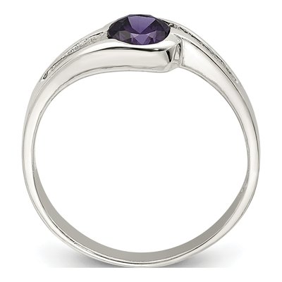 Sterling Silver CZ Bezel Ring – view 3