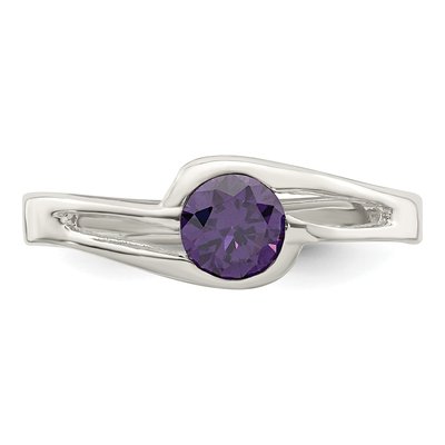 Sterling Silver CZ Bezel Ring – view 6