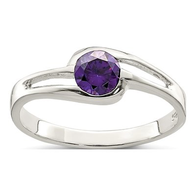 Sterling Silver CZ Bezel Ring