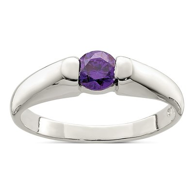 Sterling Silver CZ Round Ring