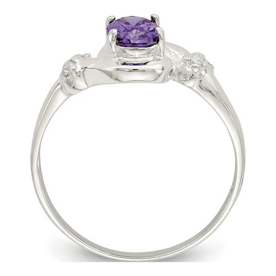 Sterling Silver CZ Oval Ring – view 3