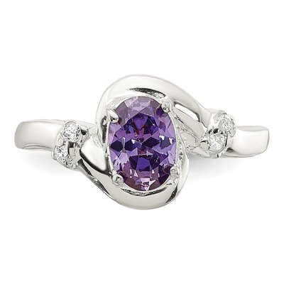 Sterling Silver CZ Oval Ring – view 6