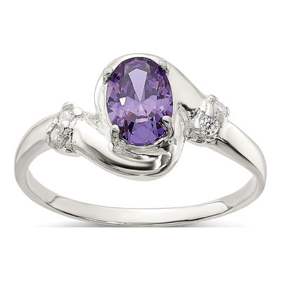 Sterling Silver CZ Oval Ring
