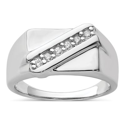 Men's Sterling Silver CZ Fancy Ring