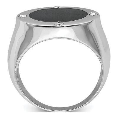 Men's Sterling Silver Onyx & CZ Ring – view 3
