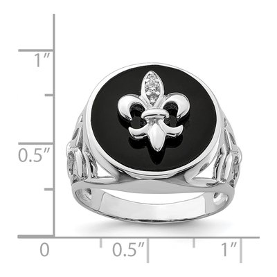 Men's Sterling Silver Onyx & CZ Ring – view 4