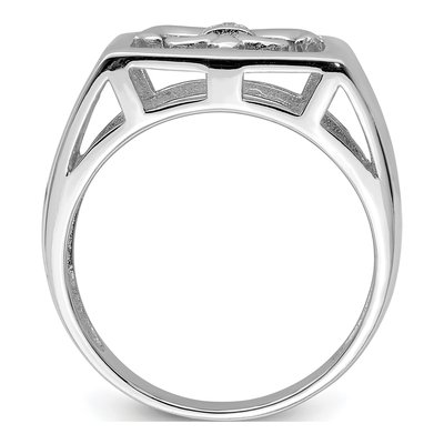 Men's Sterling Silver CZ Fleur de Lis Ring – view 3