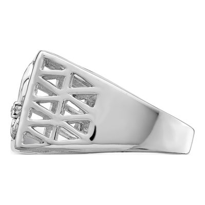 Men's Sterling Silver CZ Fleur de Lis Ring – view 5