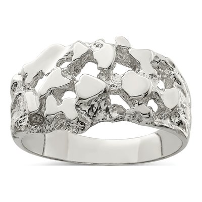 Men's Sterling Silver Nugget Ring