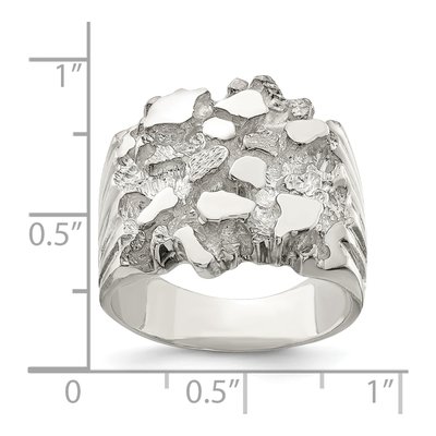 Men's Sterling Silver Nugget Ring – view 4