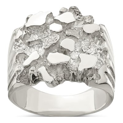 Men's Sterling Silver Nugget Ring