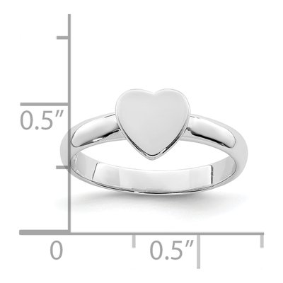 Sterling Silver Girls' Heart Ring – view 4