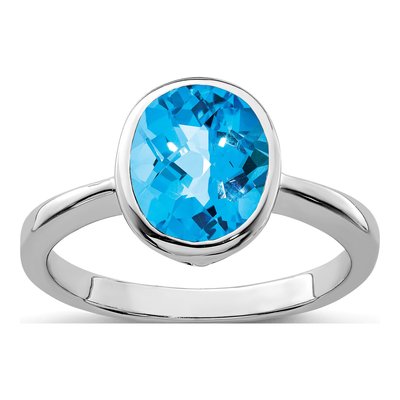 Sterling Silver Swiss Blue Topaz Ring