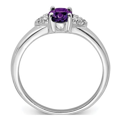 Sterling Silver Amethyst & Diamond Ring – view 3