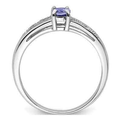 Sterling Silver Tanzanite & Diamond Ring – view 3