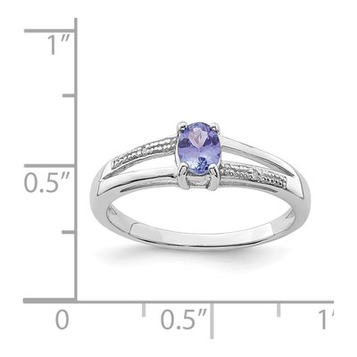 Sterling Silver Tanzanite & Diamond Ring – view 4