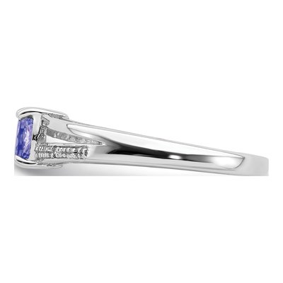 Sterling Silver Tanzanite & Diamond Ring – view 5