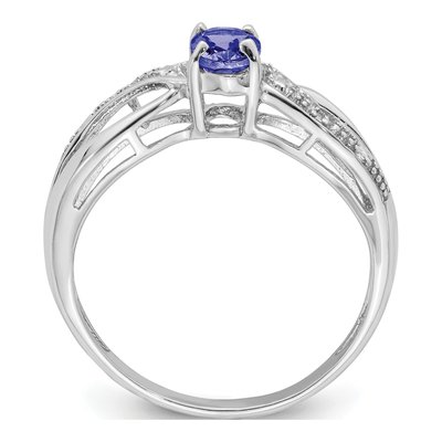 Sterling Silver Tanzanite & Diamond Ring – view 3