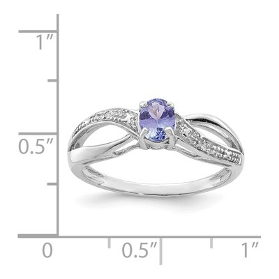 Sterling Silver Tanzanite & Diamond Ring – view 4