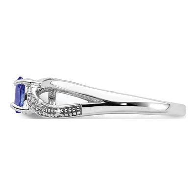 Sterling Silver Tanzanite & Diamond Ring – view 5