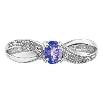Sterling Silver Tanzanite & Diamond Ring – view 6