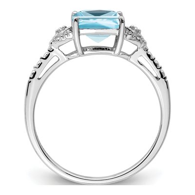 Sterling Silver Sky Blue Topaz & Diamond Ring – view 3