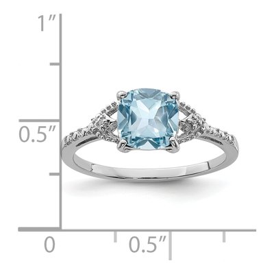 Sterling Silver Sky Blue Topaz & Diamond Ring – view 5