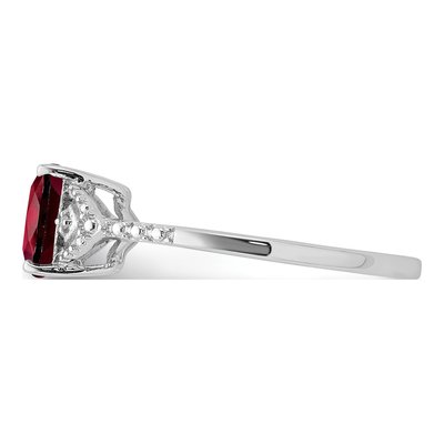 Sterling Silver Garnet & Diamond Ring – view 5