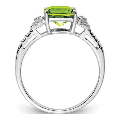 Sterling Silver Peridot & Diamond Ring – view 3