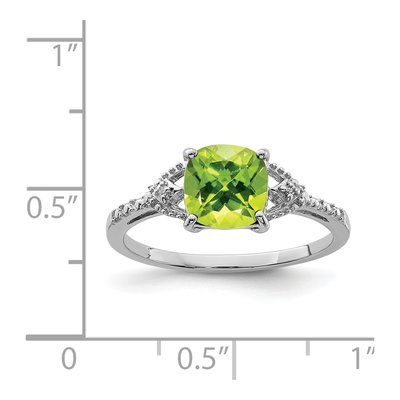 Sterling Silver Peridot & Diamond Ring – view 4