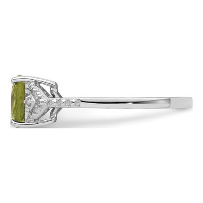 Sterling Silver Peridot & Diamond Ring – view 5