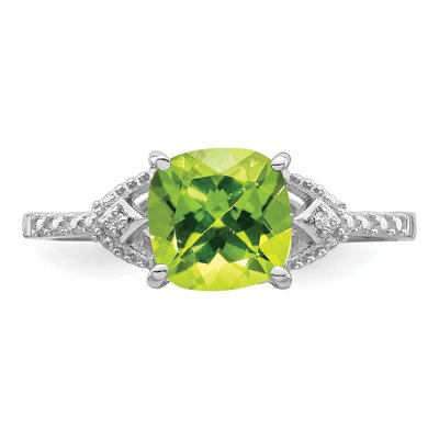 Sterling Silver Peridot & Diamond Ring – view 6