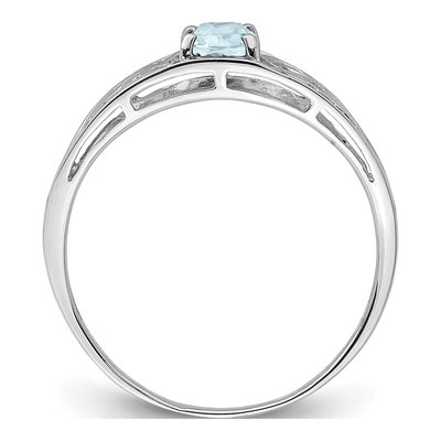 Sterling Silver Aquamarine Ring – view 3
