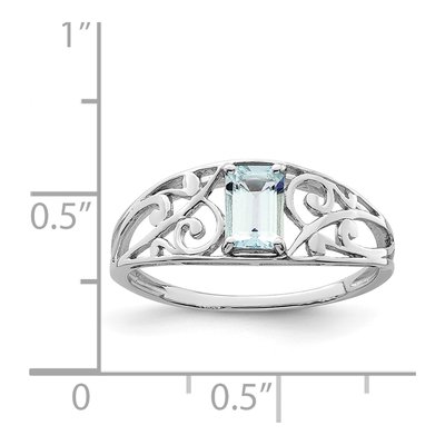 Sterling Silver Aquamarine Ring – view 4