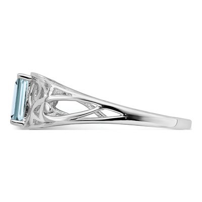 Sterling Silver Aquamarine Ring – view 5
