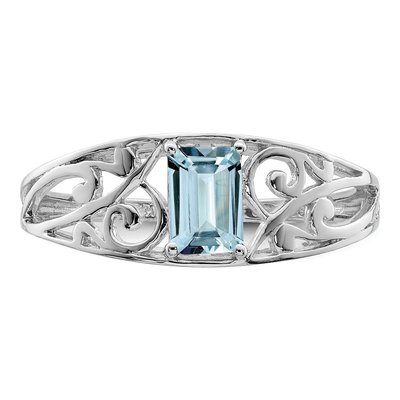 Sterling Silver Aquamarine Ring – view 6